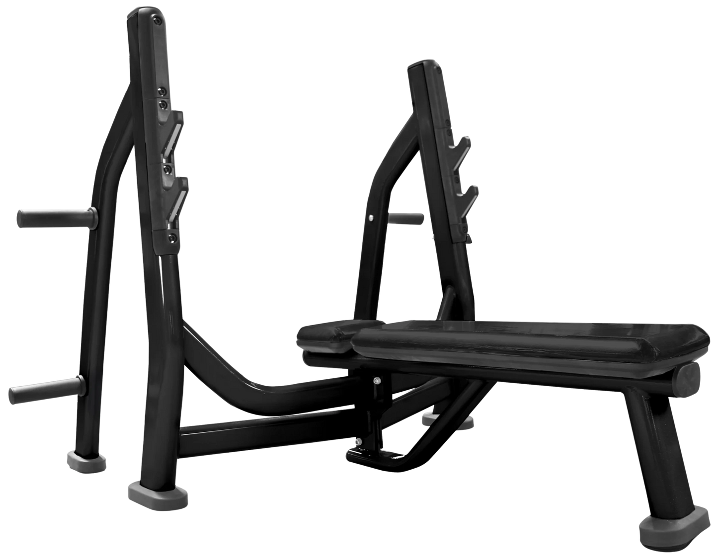 French Fitness FFB Black Olympic Flat Bench w/Weight Horns (New)