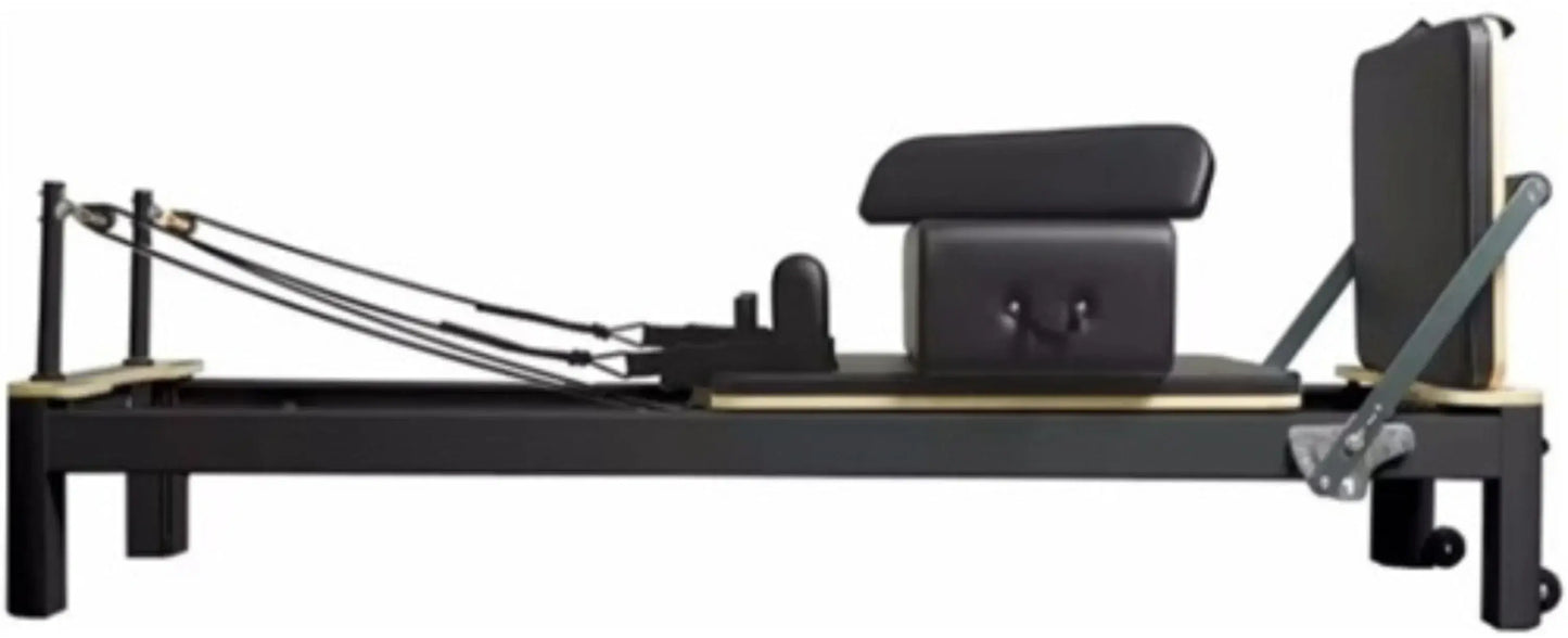French Fitness - Black Pilates Reformer (New) - Side View