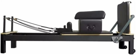 French Fitness - Black Pilates Reformer (New) - Side View