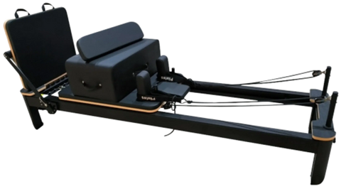 French Fitness - Black Pilates Reformer (New) - Side View