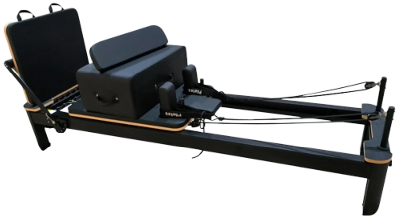 French Fitness - Black Pilates Reformer (New) - Side View