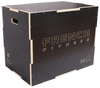 French Fitness - 16-20-24 3-In-1 Wooden Plyo Box - Black - Angled View
