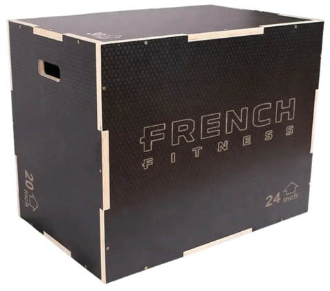 French Fitness 20-24-30 3-In-1 Wooden Plyo Box - Black (New) Image