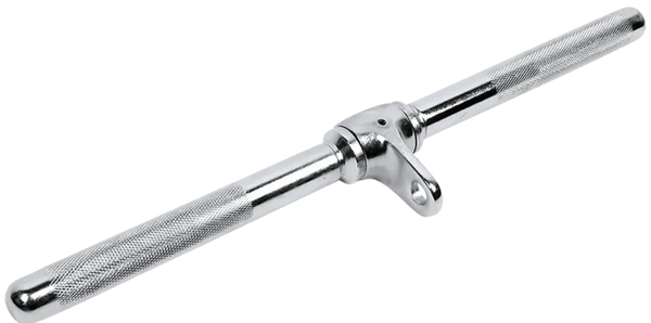 French Fitness - Angled View Chrome 21" Revolving Straight Bar (New) - Angled View
