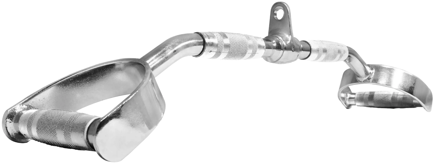 French Fitness - Chrome 28" Pro-Style Lat Bar (New) - Angled View