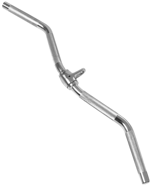 French Fitness - Chrome 28" Revolving Curl Bar (New) - Angled View