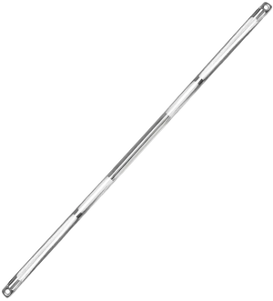 French Fitness - Chrome 42" Dual Hook Straight Bar Cable Attachment (New) - Angled View