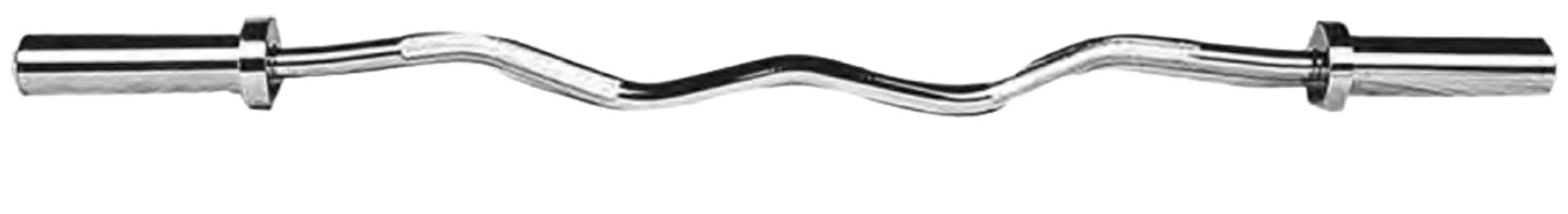 French Fitness Chrome 47" Olympic EZ Curl Bar (New)
