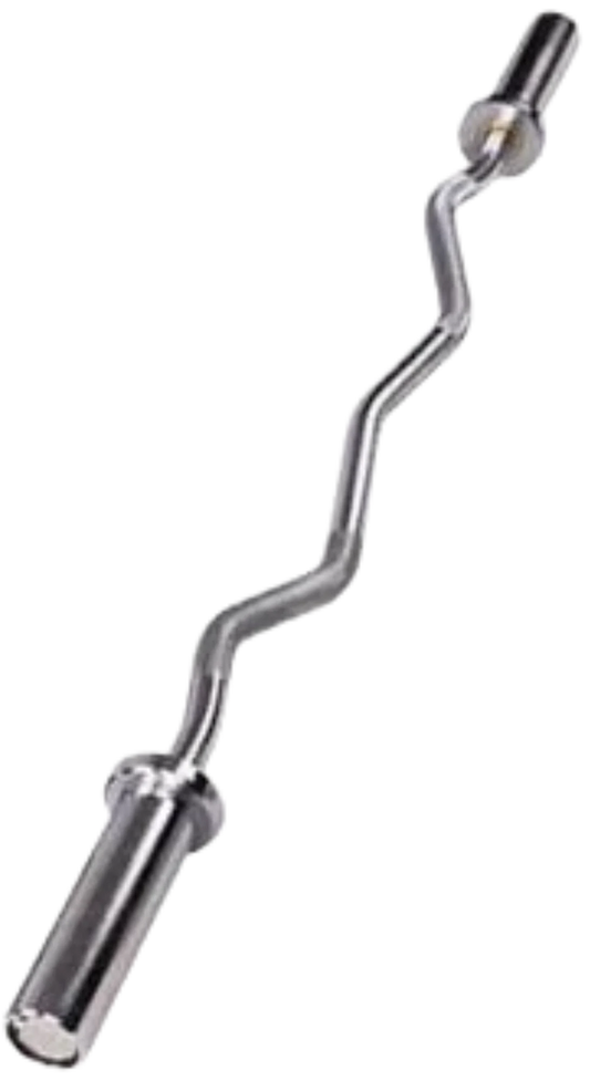 French Fitness Chrome 47" Olympic EZ Curl Bar (New)