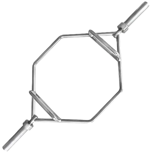 French Fitness Chrome 56" Olympic Shrug Trap Hex Bar (New) Image