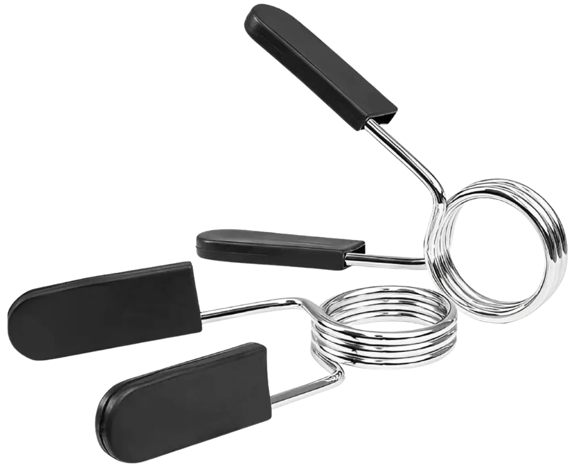 French Fitness Chrome Olympic Spring Collar w/Plastic Covers - Set of 2 (New)