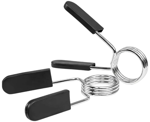 French Fitness Chrome Olympic Spring Collar w/Plastic Covers - Set of 2 (New)