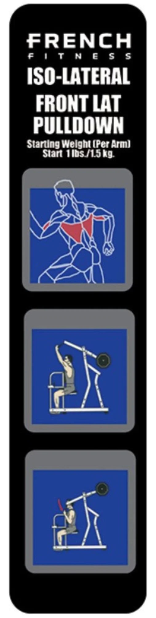French Fitness Marin Iso-Lateral Front Lat Pulldown Plate Loaded (New)