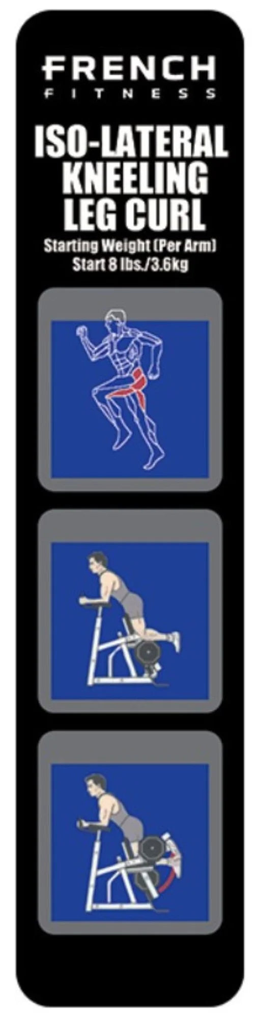 French Fitness Marin Iso-Lateral Kneeling / Standing Leg Curl Plate Loaded (New) Image 2