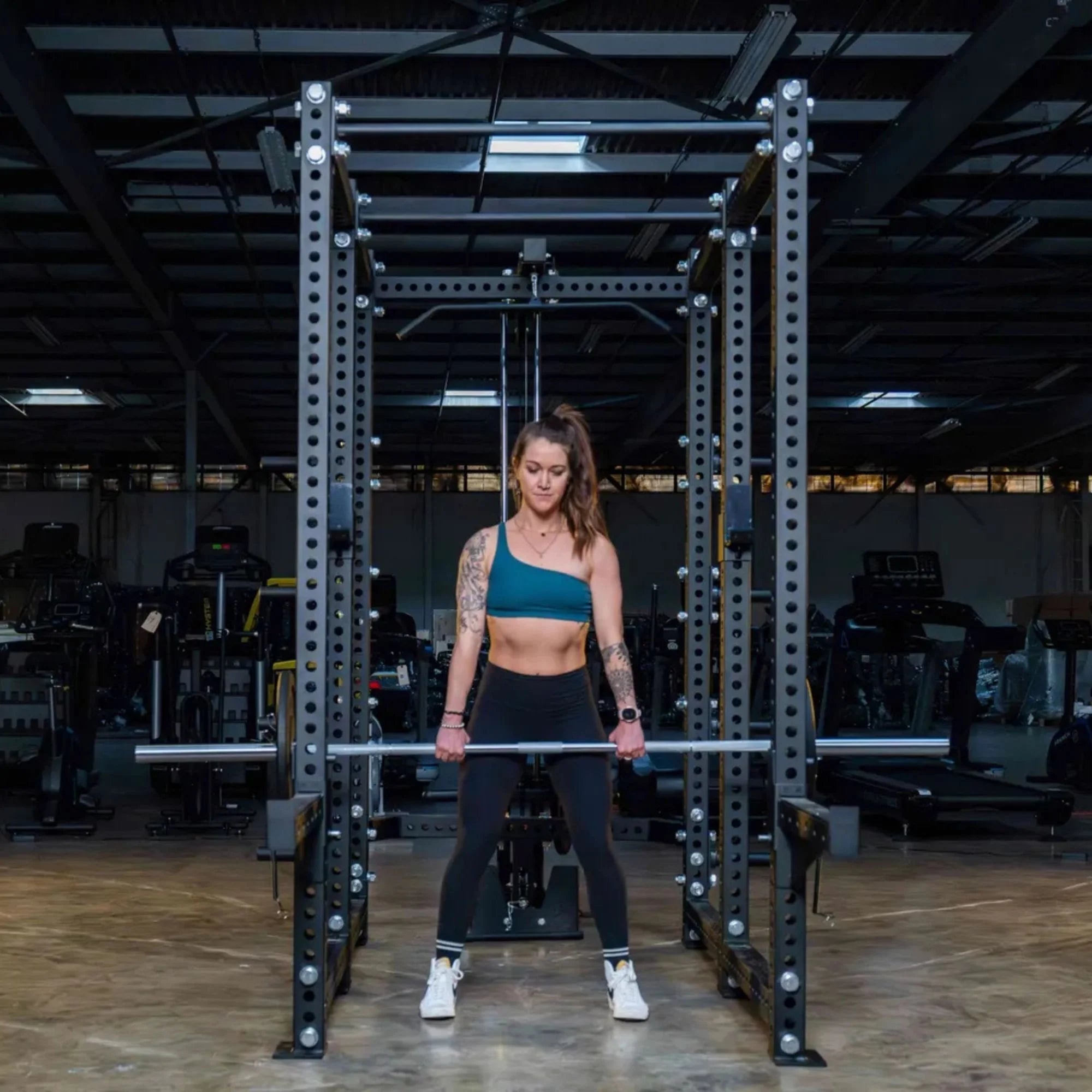 French Fitness R30-RE Commercial Power Rack w/Lat Pulldown / Low Row (New)