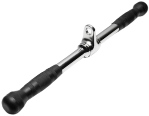 French Fitness Rubber Grip 21" Revolving Straight Bar - Close-Up View