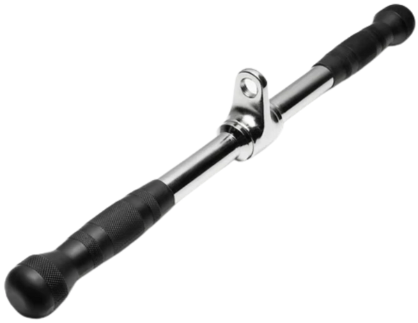 French Fitness Rubber Grip 21" Revolving Straight Bar - Close-Up View