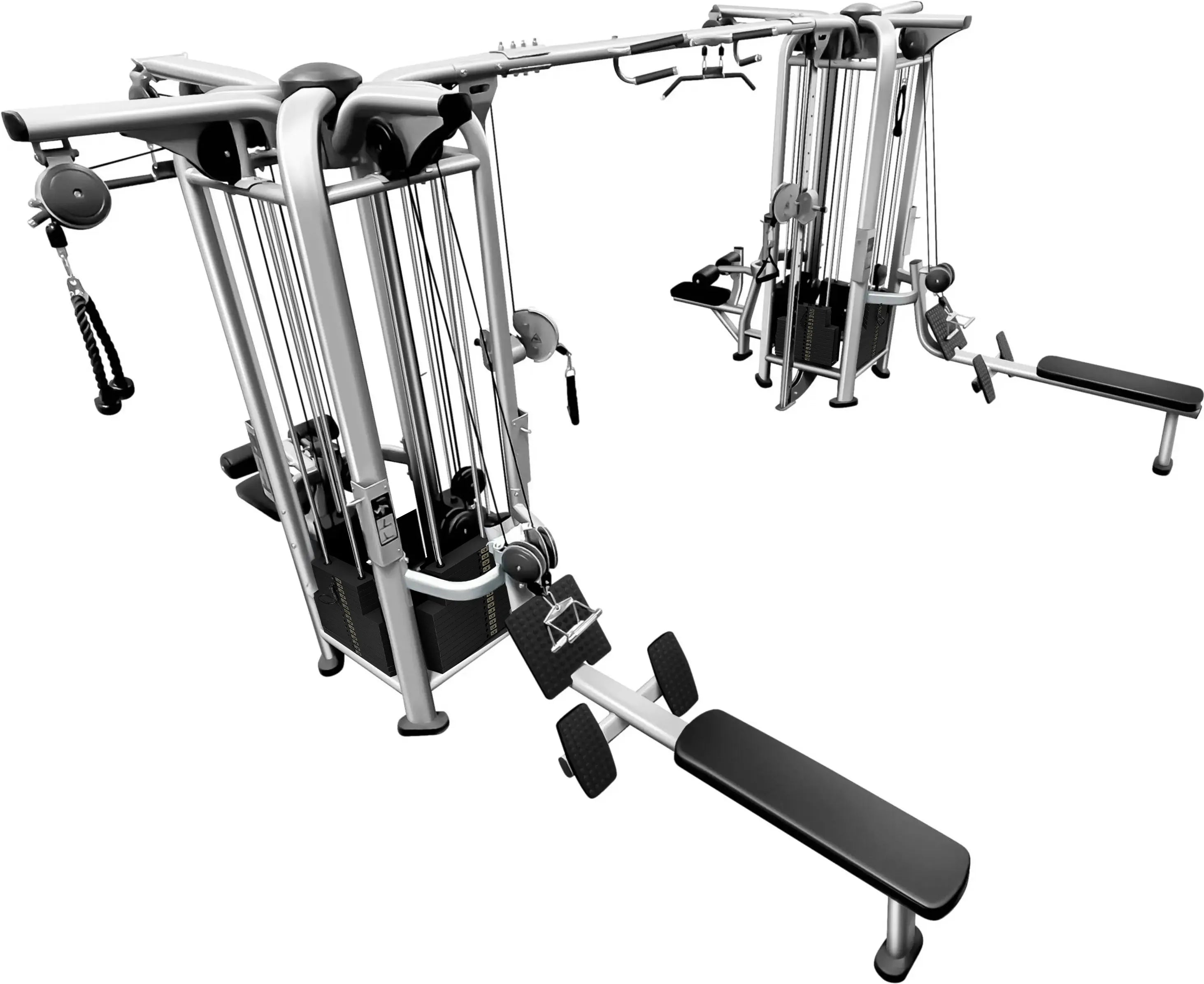 French Fitness FFS Silver 8 Stack Multi Jungle Gym - Angled View