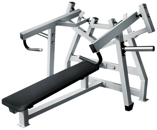 French Fitness FFS Silver Leverage Horizontal Bench Press Plate Loaded (New)