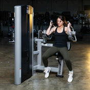 French Fitness FFS Silver Selectorized Abdominal Crunch - Angled Training View
