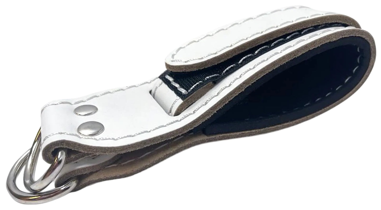 French Fitness White Leather Ankle Strap (New)