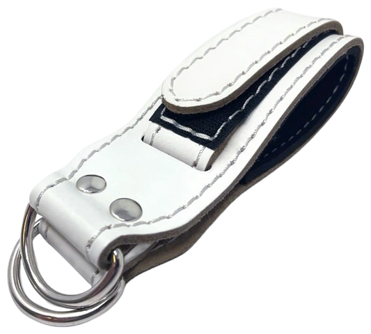 French Fitness White Leather Ankle Strap (New)