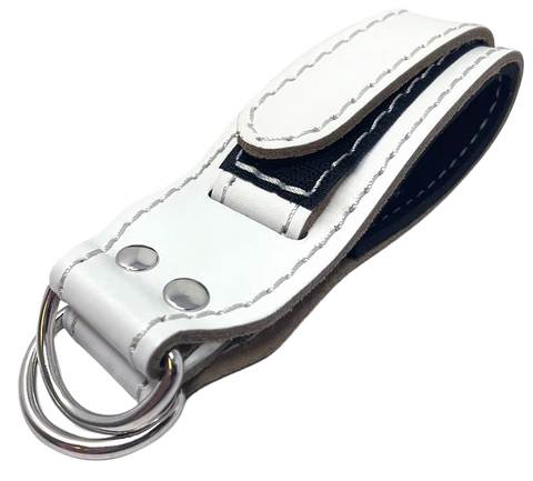 French Fitness White Leather Ankle Strap (New)