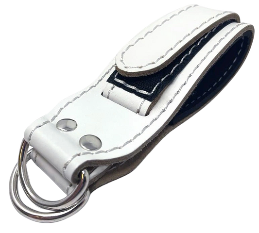 French Fitness White Leather Ankle Strap (New)