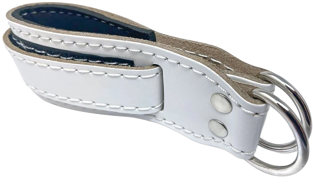 French Fitness White Leather Ankle Strap (New)