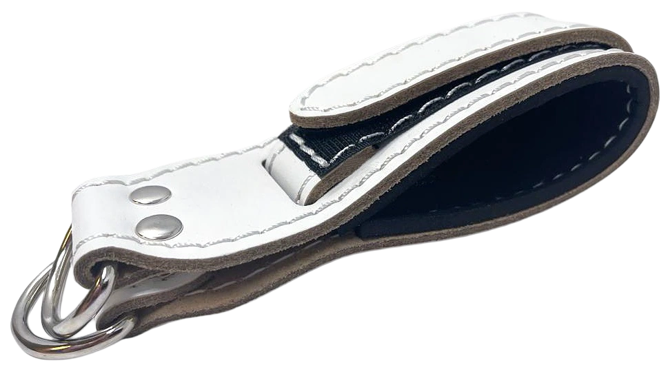 French Fitness White Leather Ankle Strap (New)
