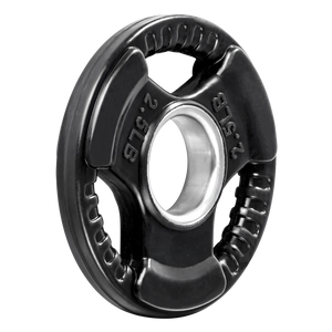 French Fitness Rubber Grip Olympic Plate 2.5 lbs Black - Close-Up View