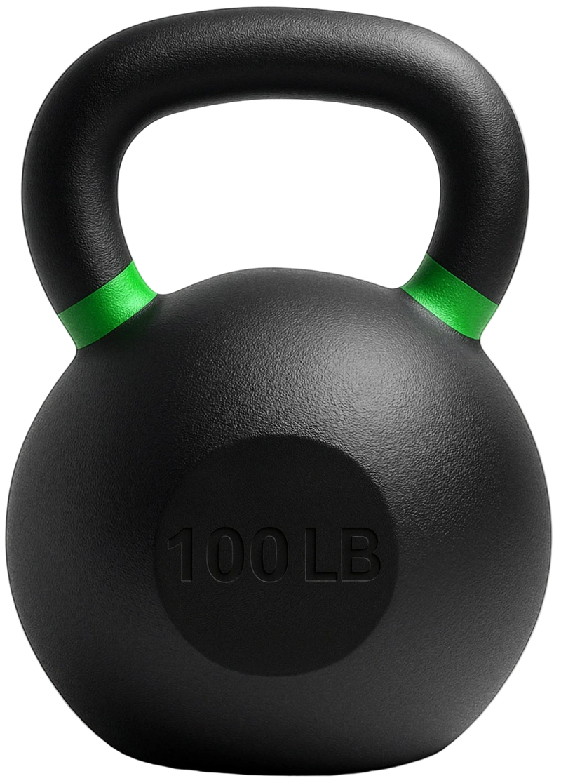 French Fitness Cast Iron Kettlebell 100 lbs (New) - Front View