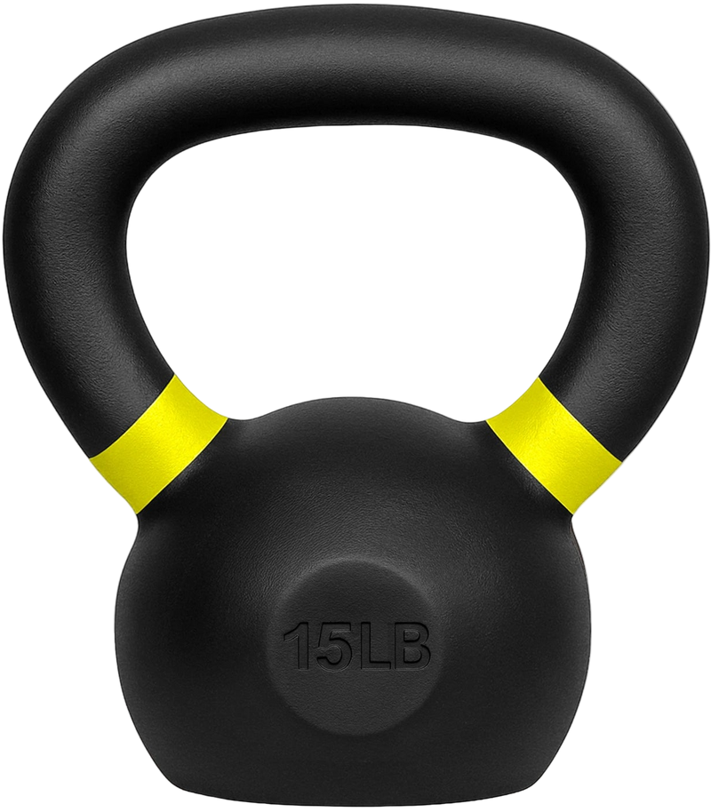 French Fitness Cast Iron Kettlebell 15 lbs (New) - Front View