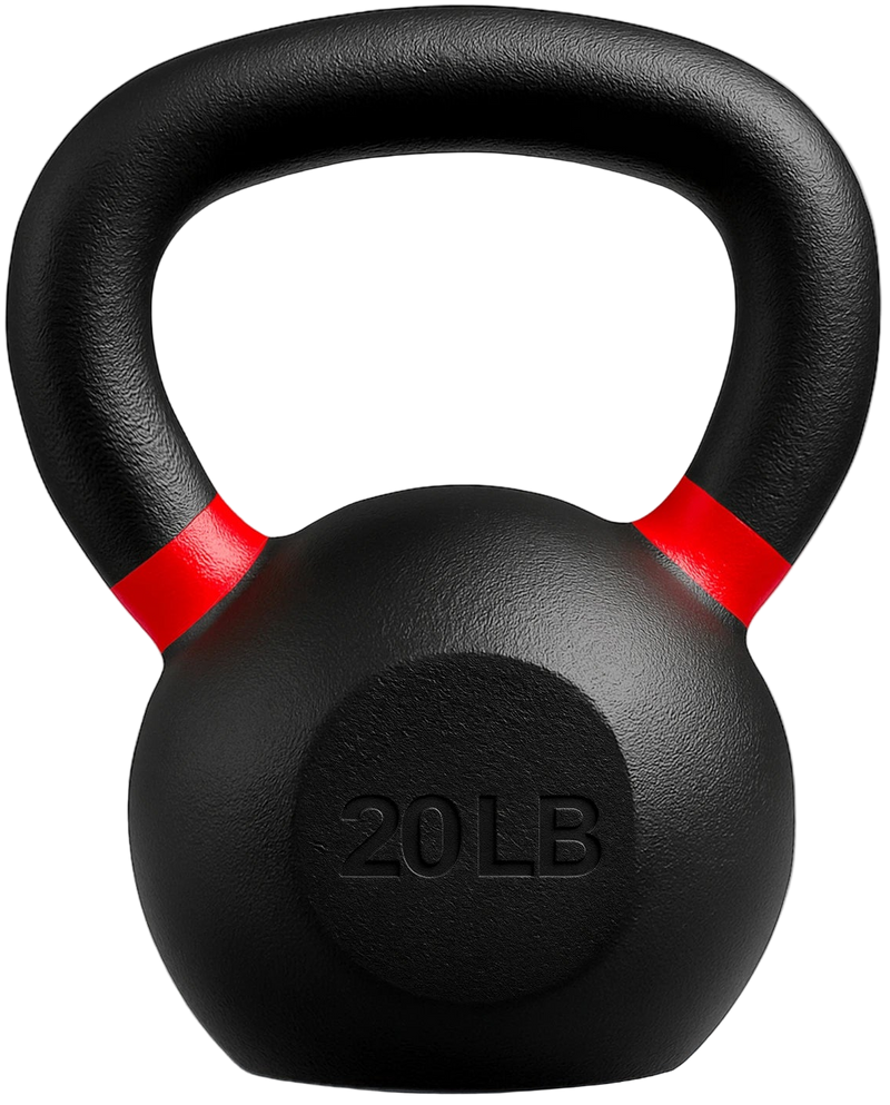 French Fitness Cast Iron Kettlebell 20 lbs (New) - Front View