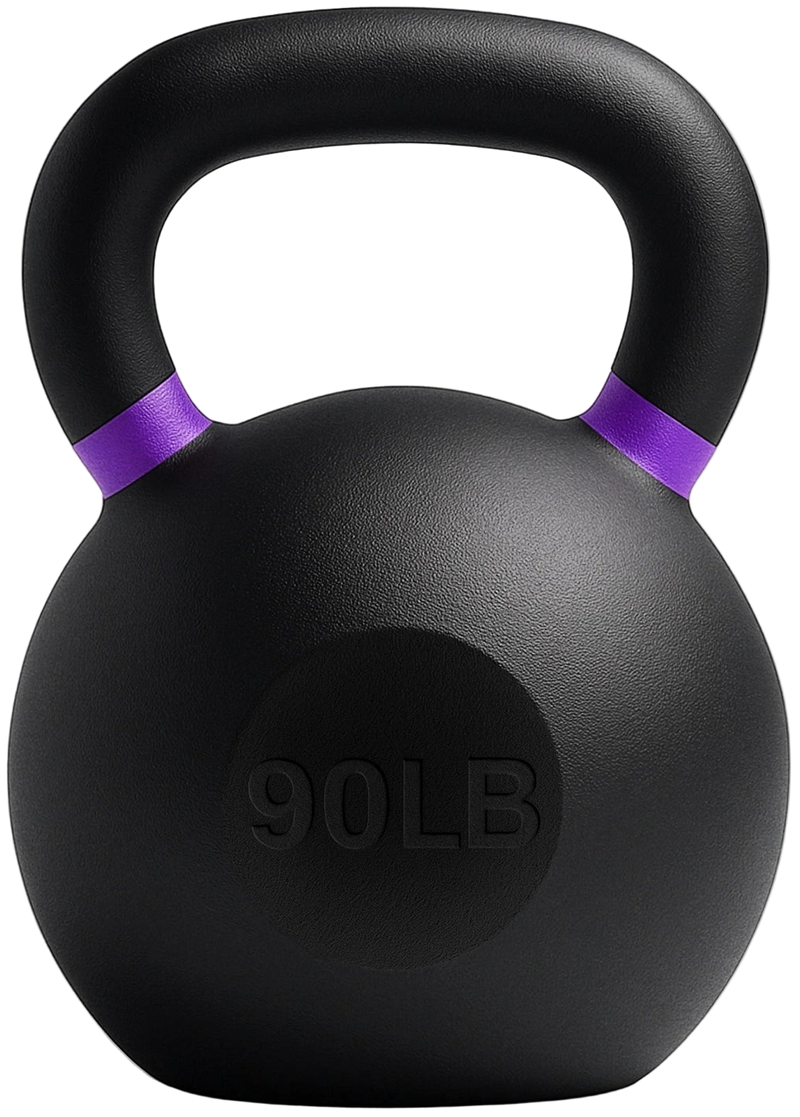 French Fitness Cast Iron Kettlebell 90 lbs (New) - Front View