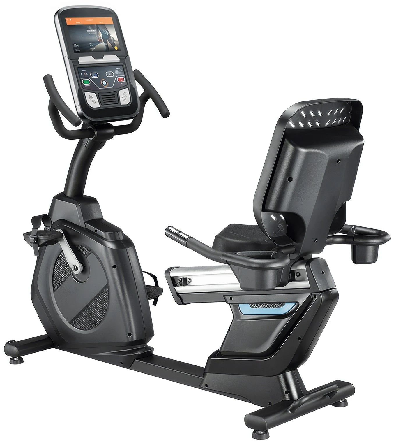 RB320T Recumbent Bike w/10" Touch Console French Fitness - Angled VIew