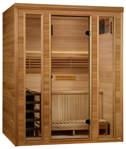 Golden Designs GDI-7030-01 Andermatt Edition 3 Person Traditional Steam Sauna - Pacific Premium Clear Cedar (New)