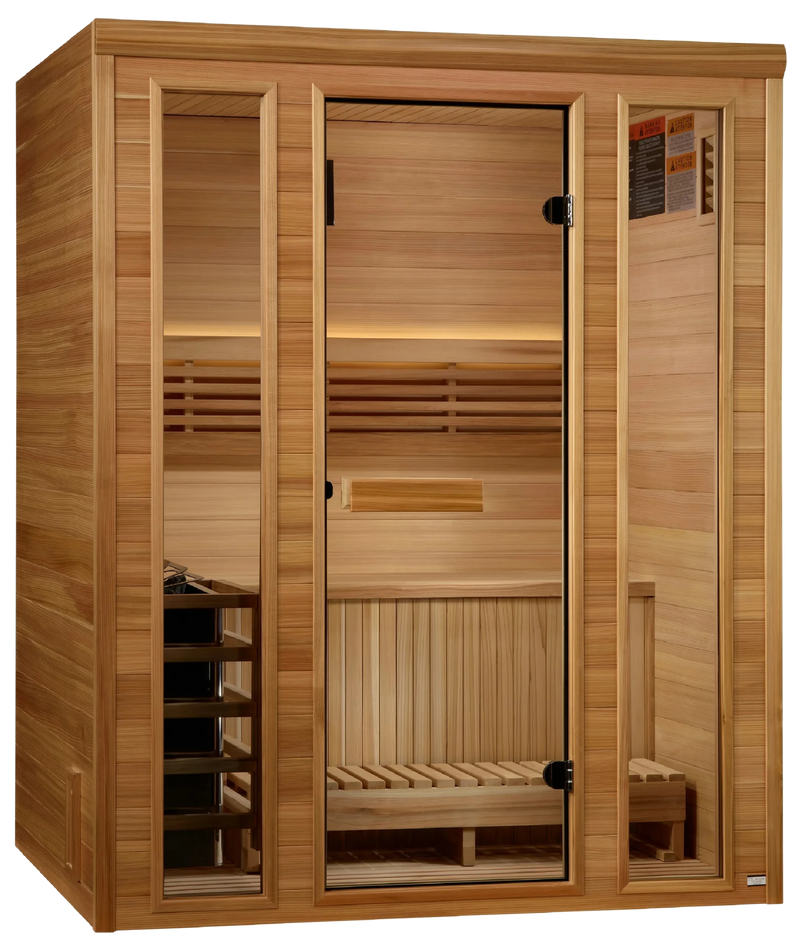 Golden Designs GDI-7030-01 Andermatt Edition 3 Person Traditional Steam Sauna - Pacific Premium Clear Cedar (New)