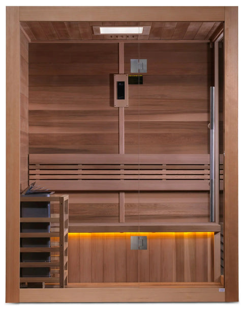 Golden Designs GDI-7202-01 "Hanko Edition" 2-3 Person Indoor Traditional Steam Sauna - Canadian Red Cedar (New)