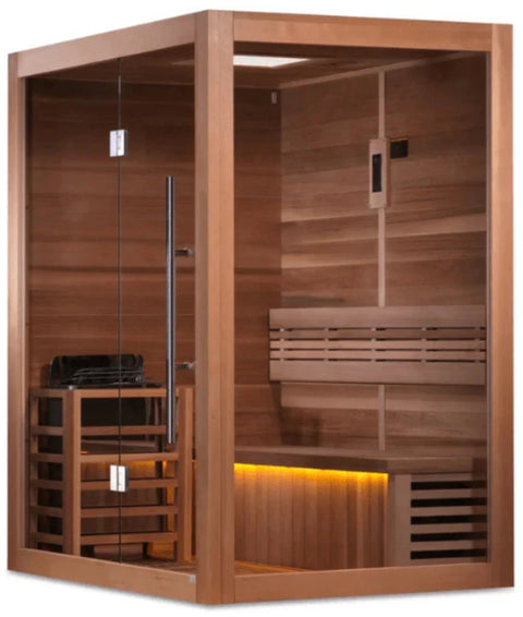 Golden Designs GDI-7202-01 "Hanko Edition" 2-3 Person Indoor Traditional Steam Sauna - Canadian Red Cedar (New)