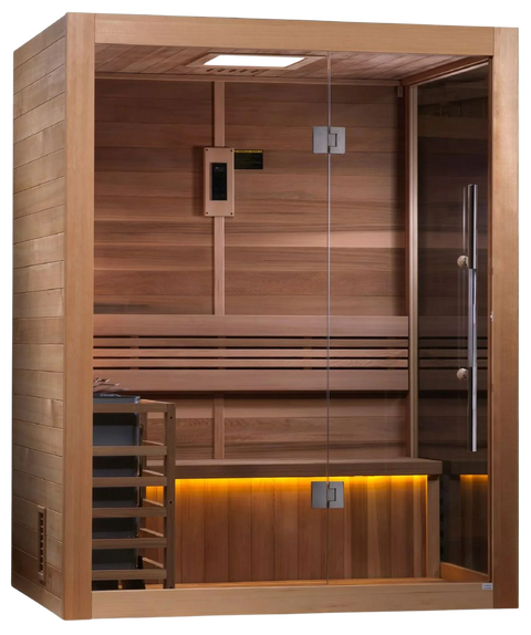 Golden Designs GDI-7202-01 "Hanko Edition" 2-3 Person Indoor Traditional Steam Sauna - Canadian Red Cedar (New)
