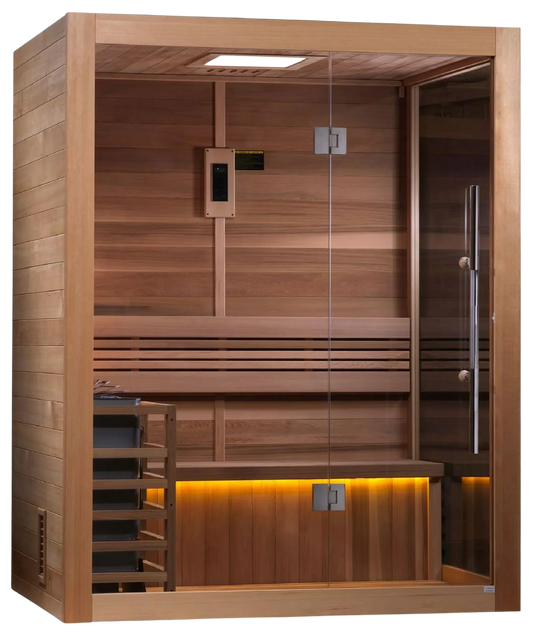 Golden Designs GDI-7202-01 "Hanko Edition" 2-3 Person Indoor Traditional Steam Sauna - Canadian Red Cedar (New)