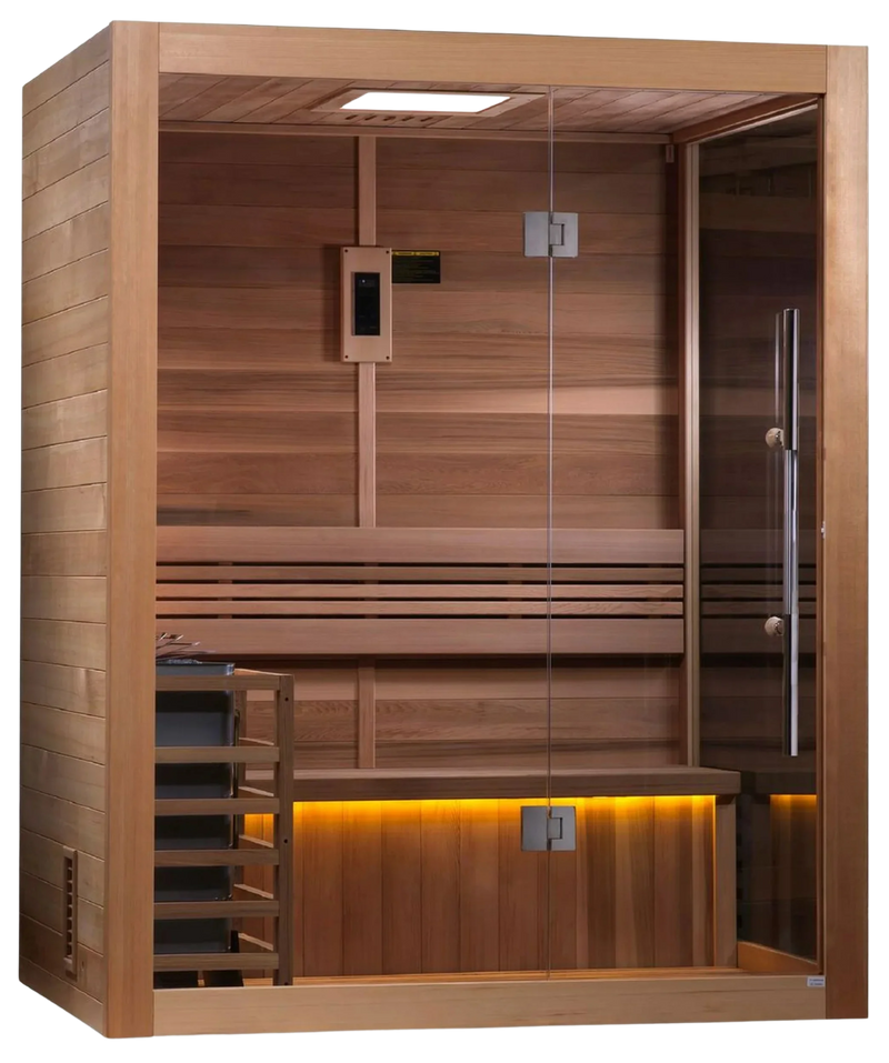 Golden Designs GDI-7202-01 "Hanko Edition" 2-3 Person Indoor Traditional Steam Sauna - Canadian Red Cedar (New)