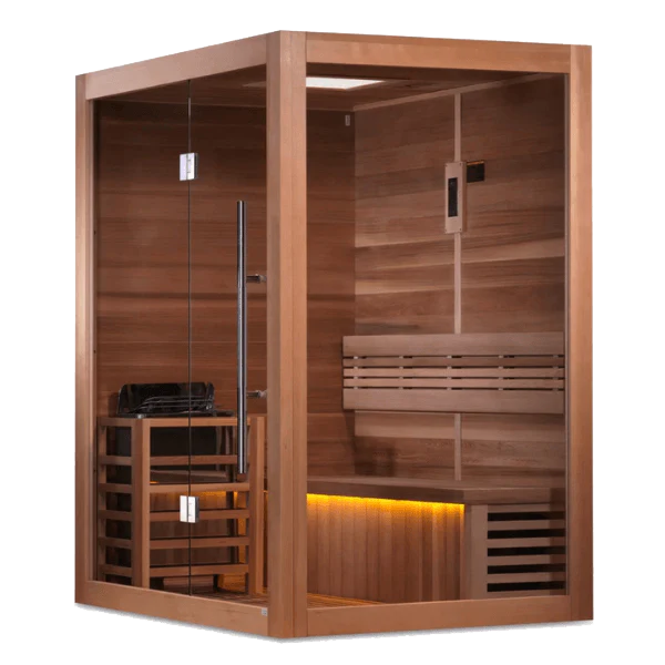 Golden Designs GDI-7202-01 "Hanko Edition" 2-3 Person Indoor Traditional Steam Sauna - Canadian Red Cedar (New)
