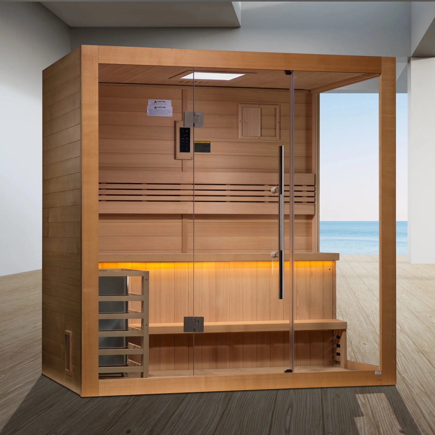 Golden Designs GDI-7203-01 "Forssa Edition" 3-4 Person Indoor Traditional Steam Sauna - Canadian Red Cedar (New)