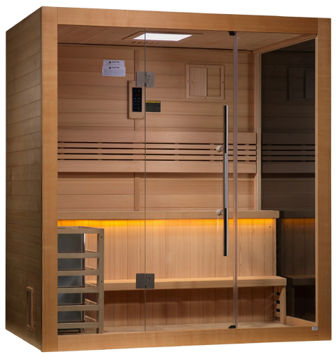Golden Designs GDI-7203-01 "Forssa Edition" 3-4 Person Indoor Traditional Steam Sauna - Canadian Red Cedar (New)