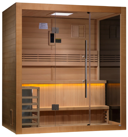 Golden Designs GDI-7203-01 "Forssa Edition" 3-4 Person Indoor Traditional Steam Sauna - Canadian Red Cedar (New)