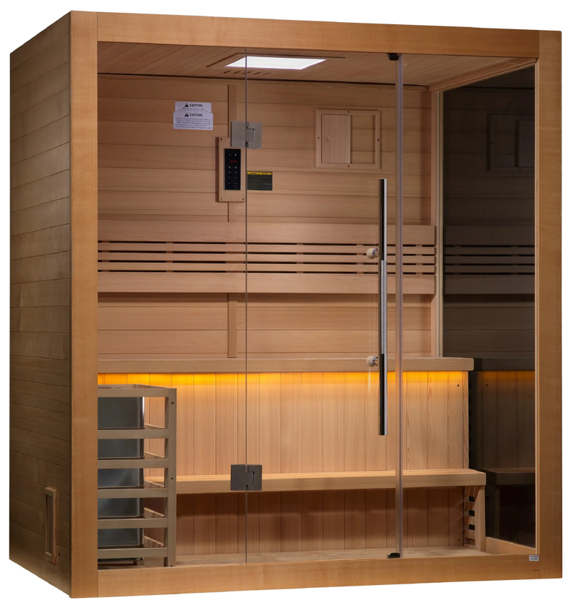 Golden Designs GDI-7203-01 "Forssa Edition" 3-4 Person Indoor Traditional Steam Sauna - Canadian Red Cedar (New)