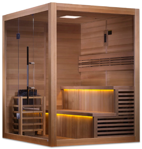 Golden Designs GDI-7206-01 "Kuusamo Edition" 6 Person Indoor Traditional Steam Sauna - Canadian Red Cedar (New)