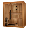 Golden Designs GDI-7389-02 Copenhagen Edition 3 Person Traditional Steam Sauna - Canadian Red Cedar Interior and Pacific Premium Clear Cedar Exterior (New)